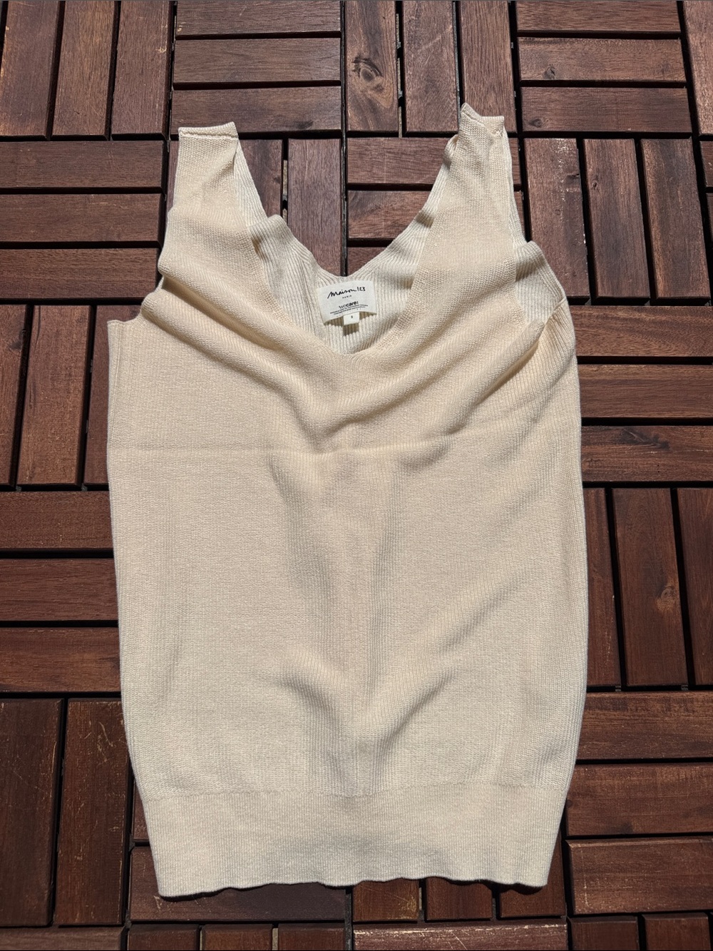 Massimo Dutti Light Cream Knit Tank